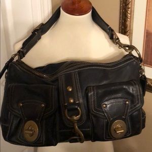 Vintage Black leather Coach bag.